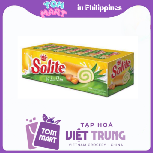 Bánh bông lan cuộn kem vị lá dứa Solite hộp 360g (20 cái)