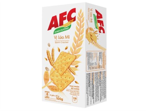 Bánh cracker lúa mì AFC Dinh Dưỡng vị lúa mì hộp 200g