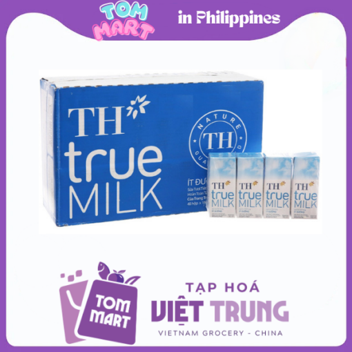 Thùng 48 hộp sữa tươi tiệt trùng ít đường TH true MILK 180ml