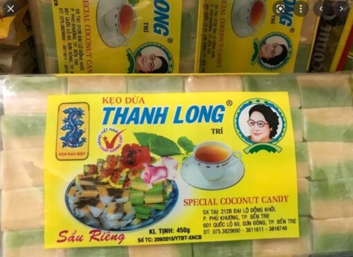 Kẹo Dừa THANH LONG Sầu Riêng 450gram-Đặc Sản Bến Tre