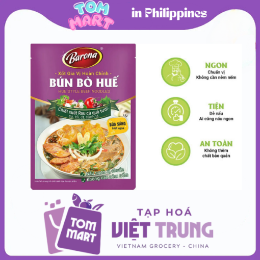 Gia Vị Bún Gia Vị Nấu Bún Bò Huế Barona 80g ( gói )