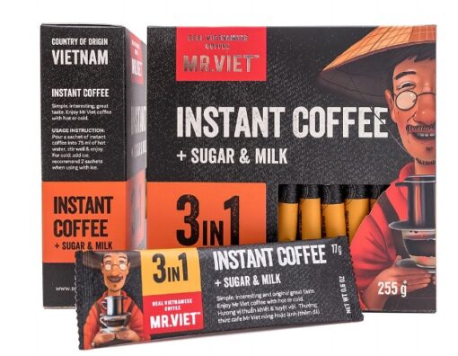 Cà phê Hòa Tan 3 trong 1 MR Viet 255g( hộp 15 gói )