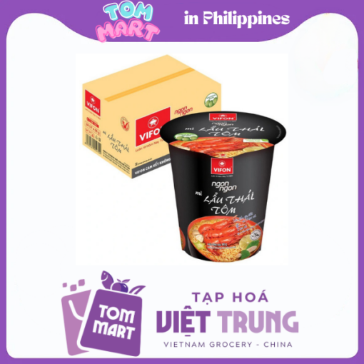 Thùng 24 Ly Mì Lẩu Thái Tôm NGON NGON VIFON (60g / Ly)